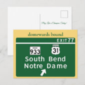 Notre Dame Snelweg Exit Ansichtkaart Briefkaart (Voorkant / Achterkant)