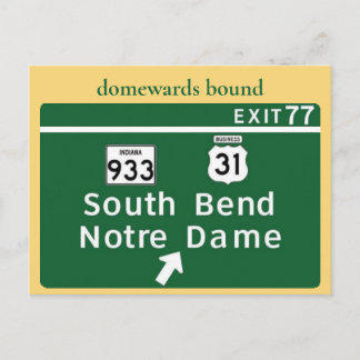 Notre Dame Snelweg Exit Ansichtkaart Briefkaart