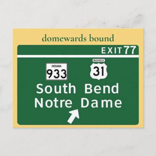 Notre Dame Snelweg Exit Ansichtkaart Briefkaart (Voorkant)