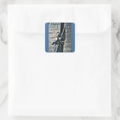 Notre Dame Statue CB Vierkante Sticker (Tas)