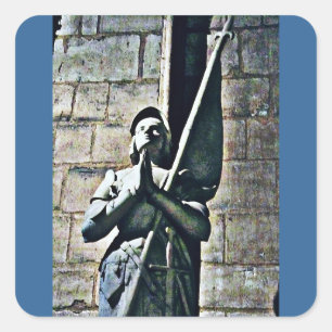 Notre Dame Statue CB Vierkante Sticker