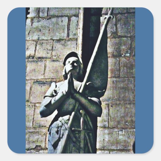 Notre Dame Statue CB Vierkante Sticker (Voorkant)