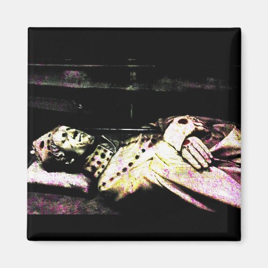 Notre Dame Statue Grunge Magneet (Voorkant)