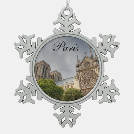 Notre Dame Tin Sneeuwvlok Ornament (Voorkant)
