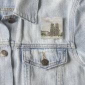 Notre Dame Vierkante Button 5,1 Cm (In situ)