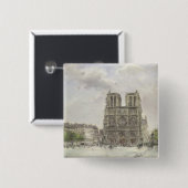Notre Dame Vierkante Button 5,1 Cm (Voorkant /achterkant)