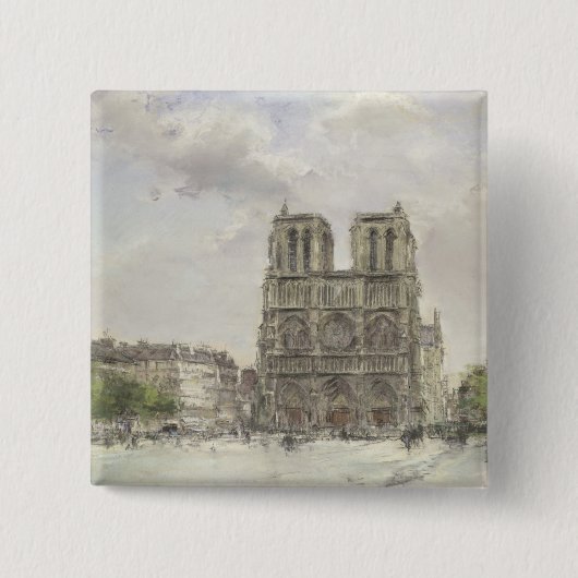 Notre Dame Vierkante Button 5,1 Cm (Voorkant)