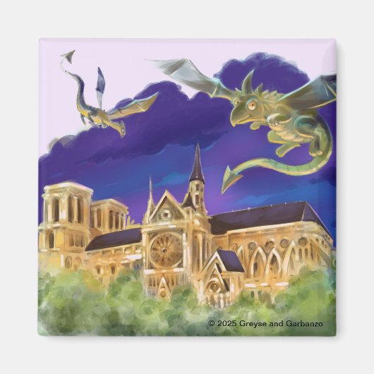 Notre Dame Vierkante Magneet 2 inch (Voorkant)