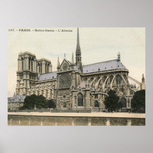 Notre Dame, Vintage Parijs Poster (Voorkant)