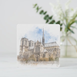 Notre Dame-waterverf, Parijse kathedraal kunstkaar