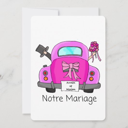 Notre Mariage - Franse trouwuitnodiging Kaart (Voorkant)