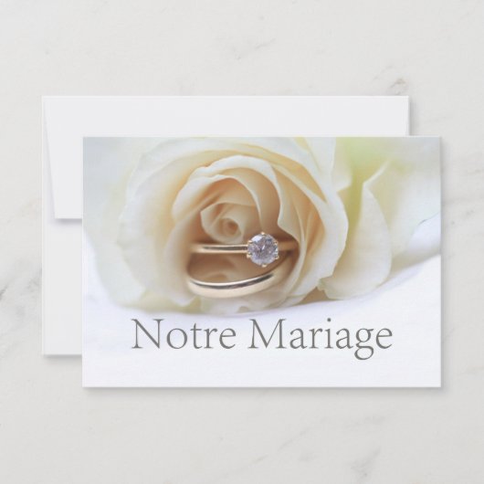 Notre Mariage - Franse trouwuitnodiging Kaart (Voorkant)