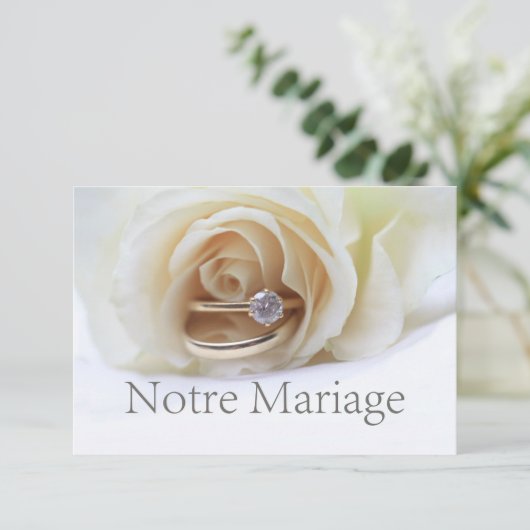 Notre Mariage - Franse trouwuitnodiging Kaart (Staand voorkant)