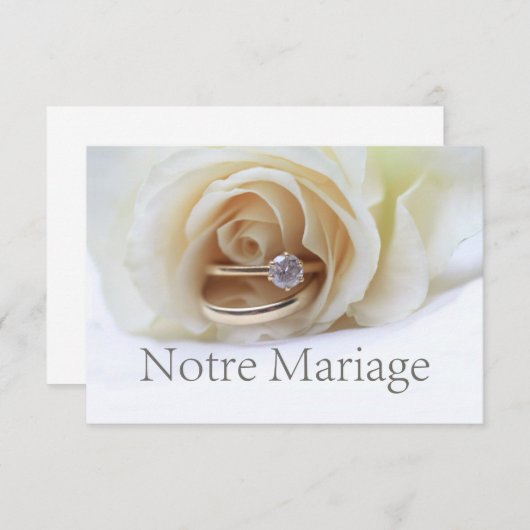 Notre Mariage - Franse trouwuitnodiging Kaart (Voorkant / Achterkant)