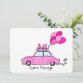 Notre Mariage - Franse trouwuitnodiging Kaart (Staand voorkant)