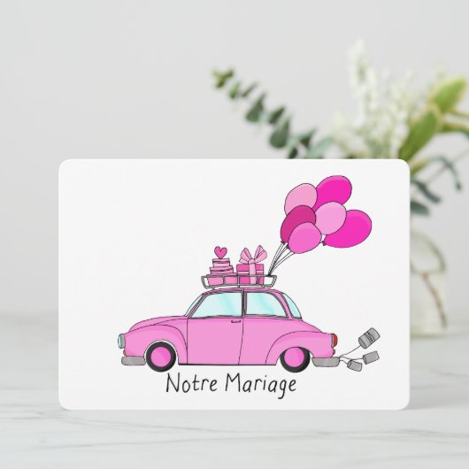 Notre Mariage - Franse trouwuitnodiging Kaart (Staand voorkant)