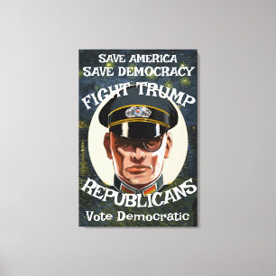 NoTrump Republikeinse Partij Afstudeerfeest Pensio Canvas Afdruk