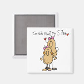 Nots over mijn zuster T-shirts en cadeautjes Magneet (Voorkant / Achterkant)