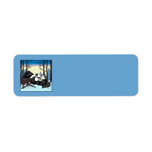 Notta Bear Cozy Winter Nap Newfoundland Puppy Etiket (Voorkant)