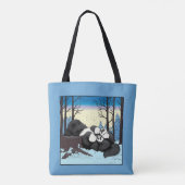Notta Bear Cozy Winter Nap Newfoundland Puppy Tote Bag (Achterkant)
