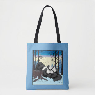 Notta Bear Cozy Winter Slaap Newfoundlander Puppy Tote Bag