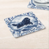 Notta Bear Delft Blue Newfoundlander Kartonnen Onderzetters (Schuin)