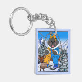 Notta Bear Mt. Hood Meadows Newfoundland Ski Lift  Sleutelhanger (Voorkant Links)
