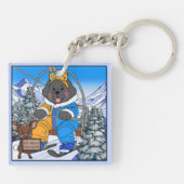 Notta Bear Mt. Hood Meadows Newfoundland Ski Lift  Sleutelhanger (Achterkant)