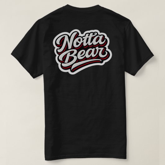 Notta Bear Script Sport Stijl Logo T-shirt (Design achterkant)