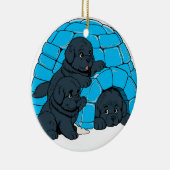 Notta Bears Newfoundland Puppy Igloo Keramisch Ornament (Rechts)
