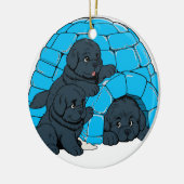 Notta Bears Newfoundland Puppy Igloo Keramisch Ornament (Links)
