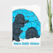 Notta Bears Puppy Igloo -Warm Winter Wishes Kaart (Voorkant)