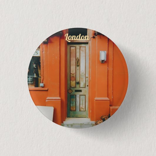 Notting Hill deurpost, Londen, VK Ronde Button 3,2 Cm (Voorkant)