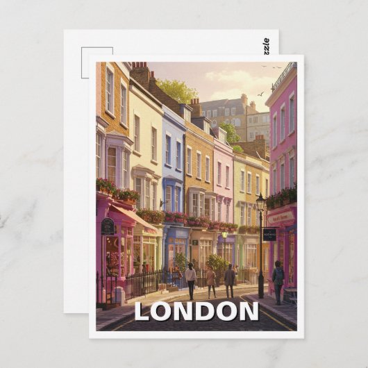 Notting Hill London Briefkaart (Voorkant / Achterkant)