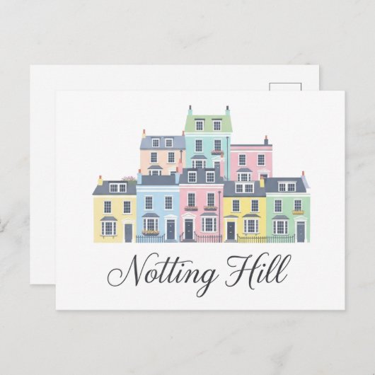 Notting Hill London Feestdagenkaart (Voorkant / Achterkant)