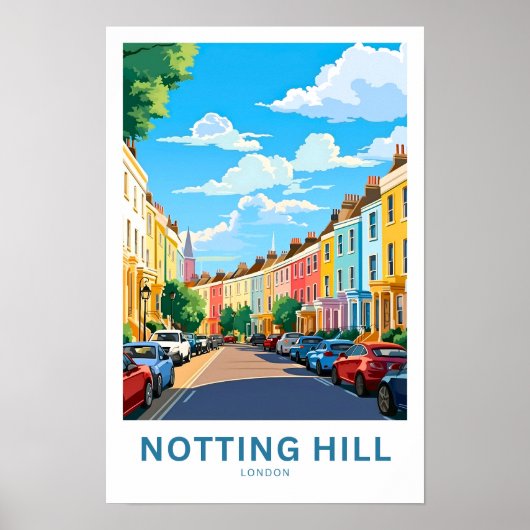 Notting Hill London Travel Print (Voorkant)