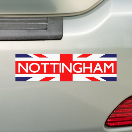 Nottingham: Britse vlag Bumpersticker (Op auto)
