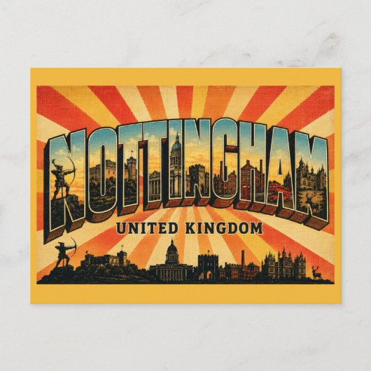 Nottingham Engeland Stad van Robin Hood Briefkaart (Voorkant)