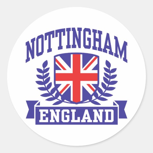 Nottingham England Ronde Sticker (Voorkant)