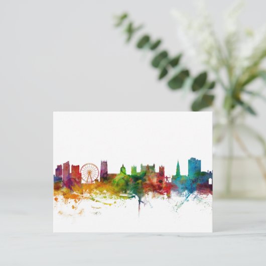 Nottingham England Skyline Briefkaart (Staand voorkant)