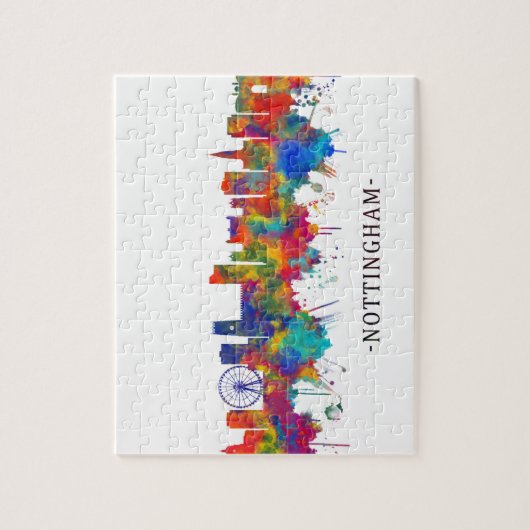 Nottingham England Skyline Legpuzzel (Verticaal)