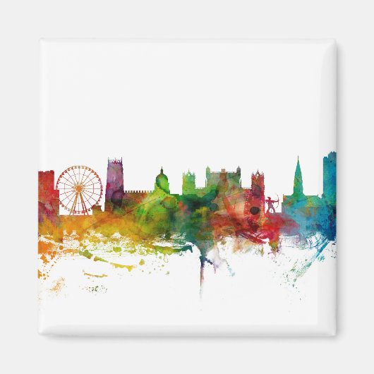 Nottingham England Skyline Magneet (Voorkant)