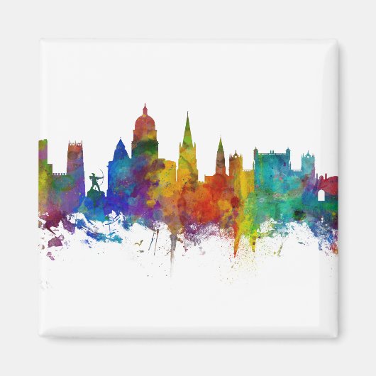 Nottingham England Skyline Magneet (Voorkant)