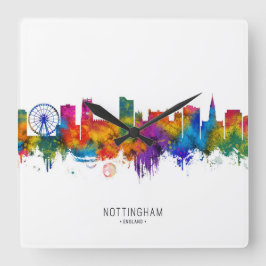 Nottingham England Skyline Vierkante Klok