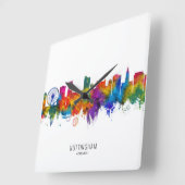 Nottingham England Skyline Vierkante Klok (Hoek)