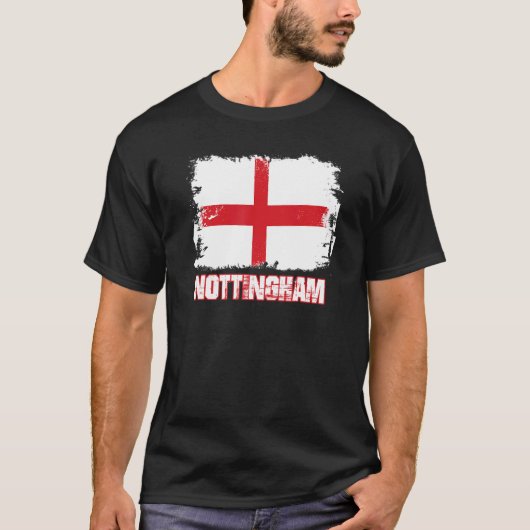 Nottingham England UK England Vlag op Nottingham F T-shirt (Voorkant)