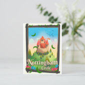 Nottingham kasteel reisposter briefkaart (Staand voorkant)