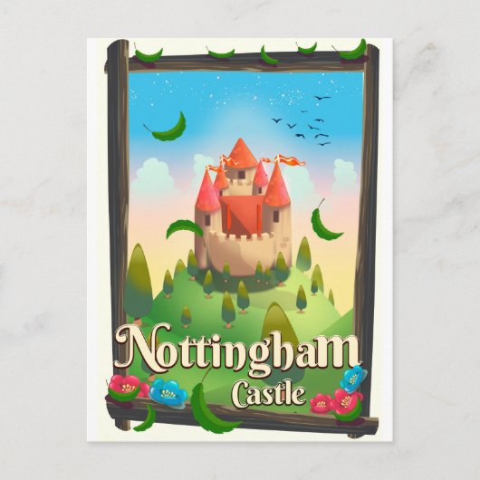 Nottingham kasteel reisposter briefkaart (Voorkant)