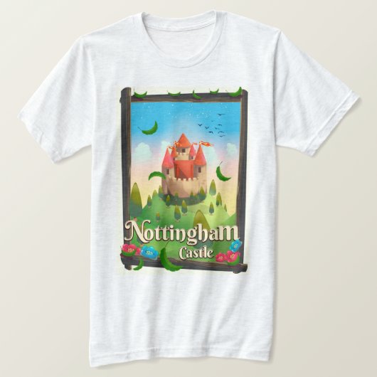 Nottingham kasteel reisposter t-shirt (Design voorkant)