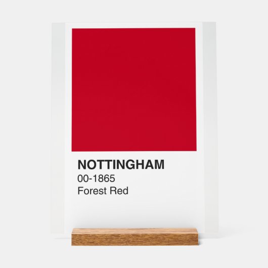 Nottingham Red Forest - Witte achtergrond Acryl Bord (Voorkant)